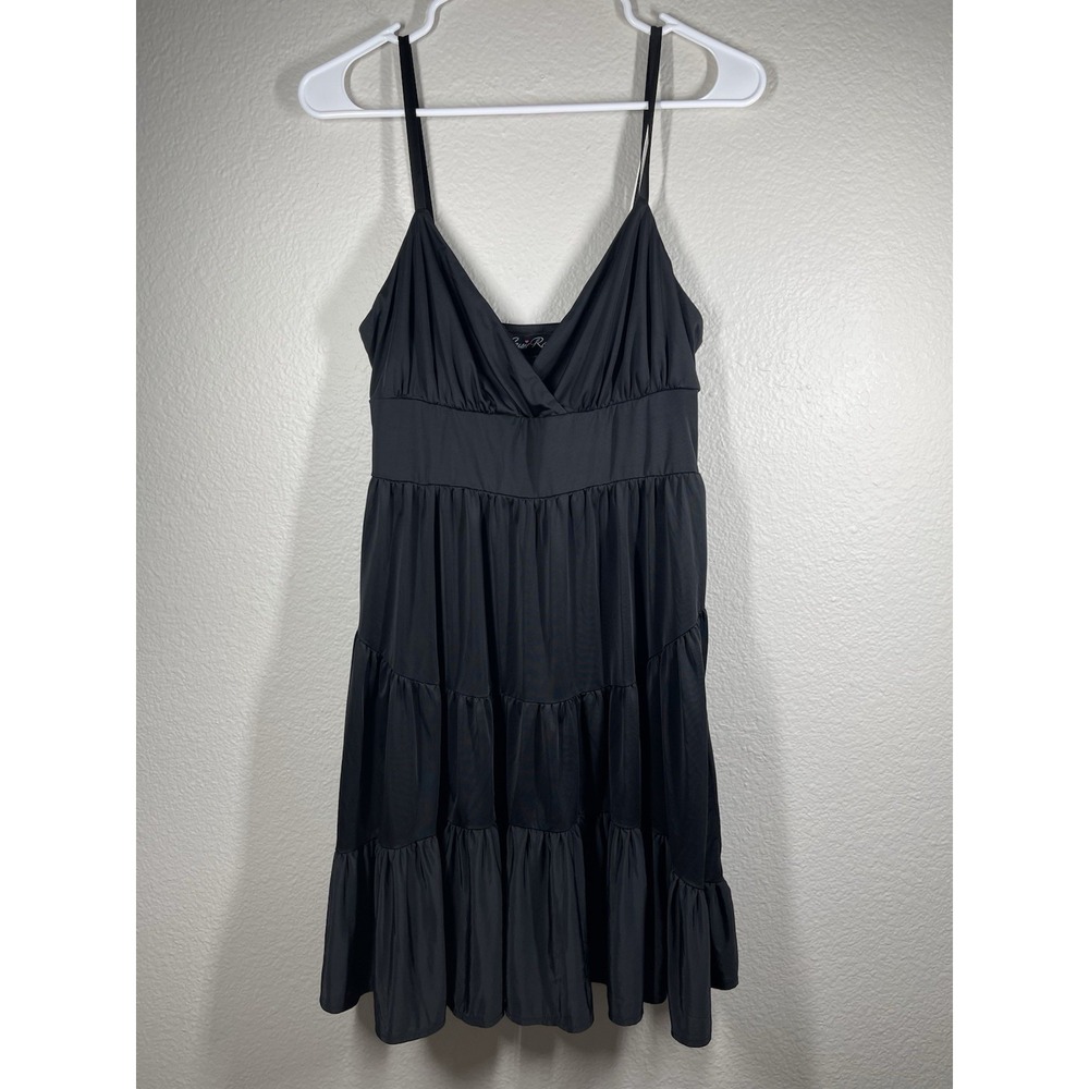 Vintage Y2K Susie Rose Juniors Sz 11/13 spaghetti strap Dress Black Goth Coquett
